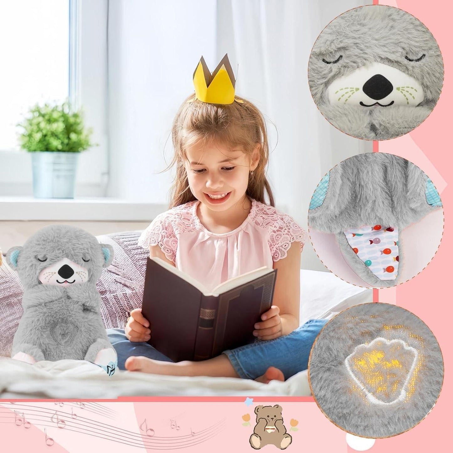 Comfort Teddy Bear โ Plush Toy with Realistic Breathing & Lullabies