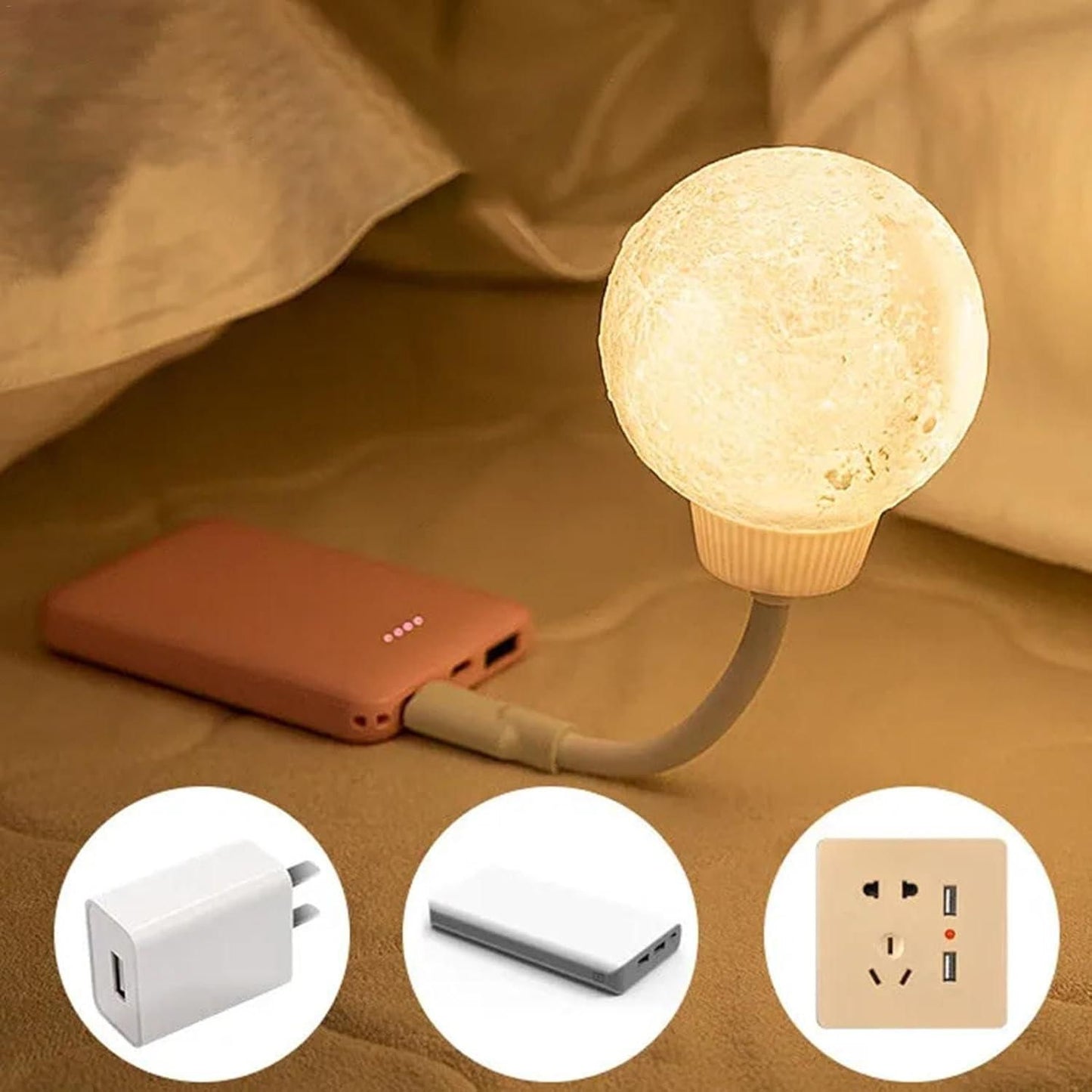 Moon LED Night Light for Bedroom, Home & Office Decor