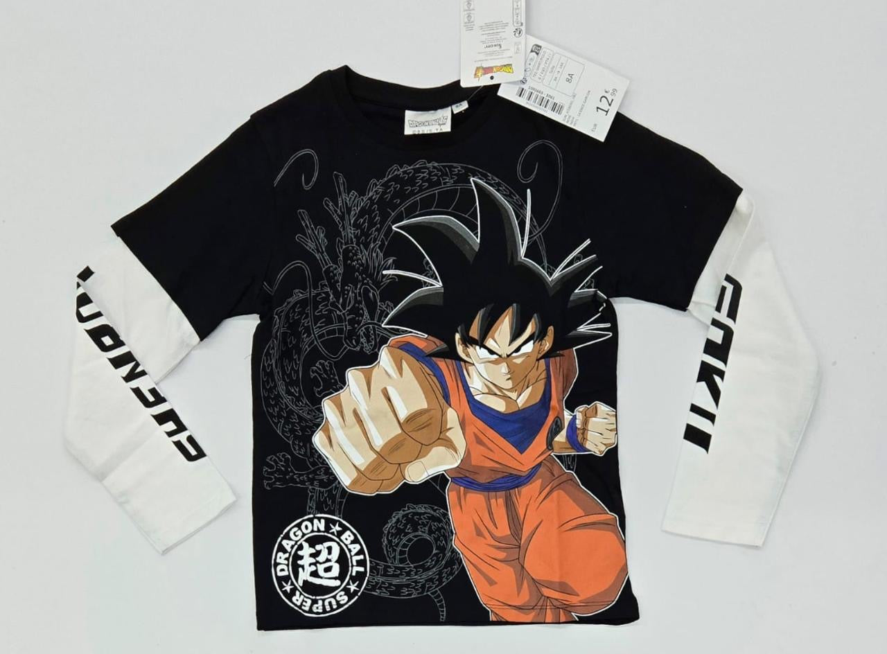 Dragon Ball Super Goku Kids Full Sleeve T-Shirt – Black & White