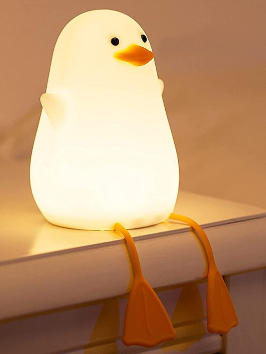 Cute Duck LED Night Lamp – Rechargeable Silicone Night Light