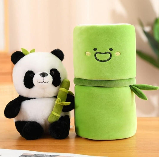 Panda Soft Toy Holding Bamboo – Adorable Plush Gift