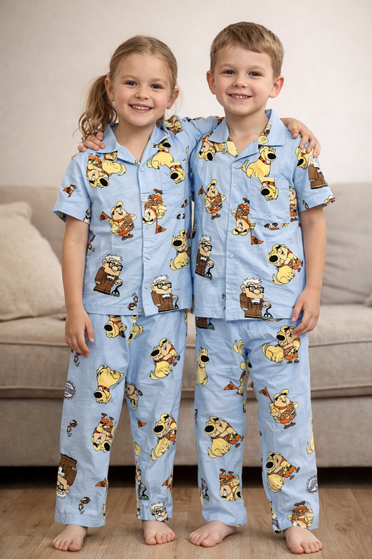 Kids Cartoon Printed Night Suit Set (Shirt + Pant) – 2 to 10 Years