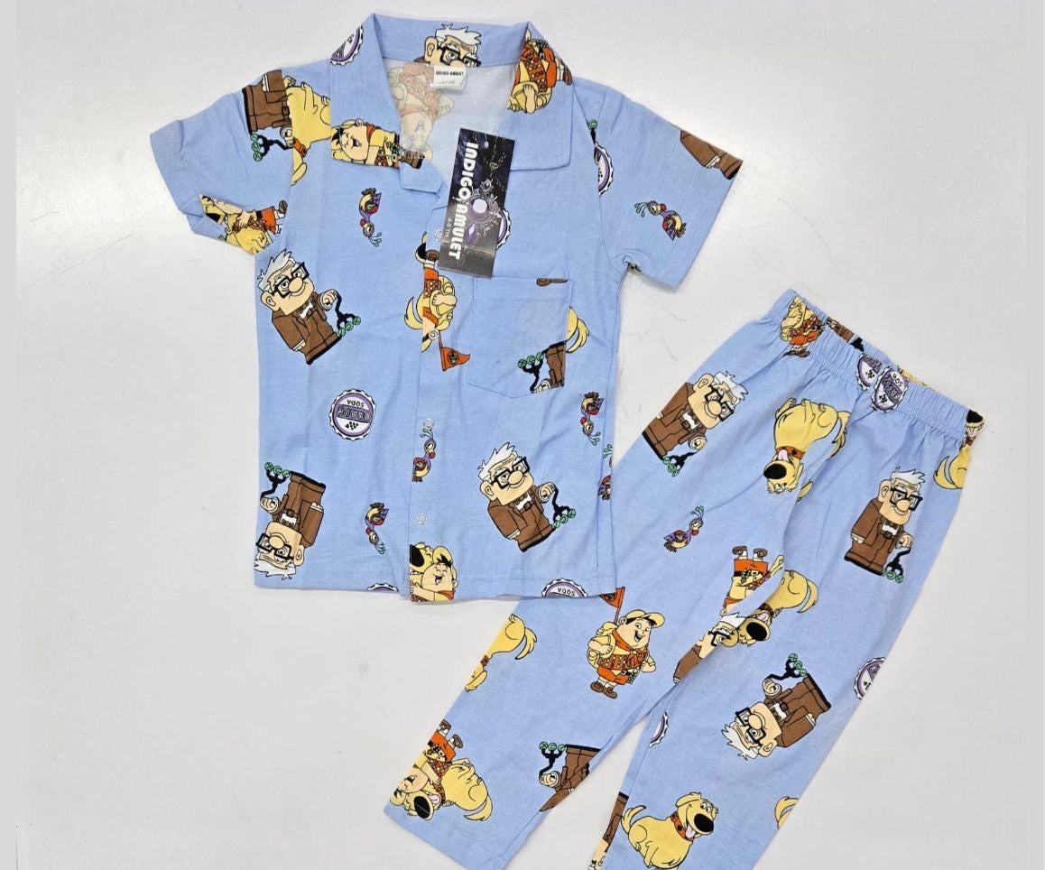 Kids Cartoon Printed Night Suit Set (Shirt + Pant) – 2 to 10 Years