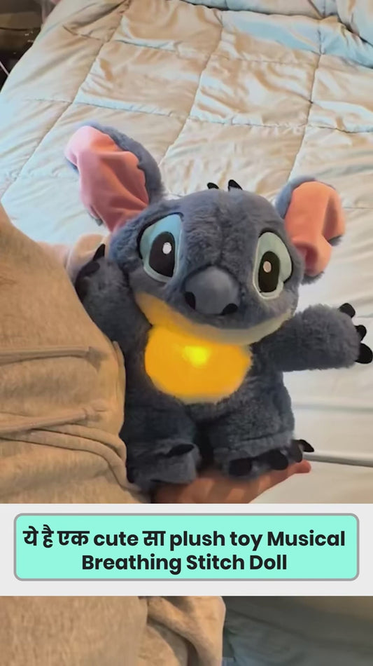 Musical Breathing Stitch Doll – Plush Comfort Toy with Calming Sound